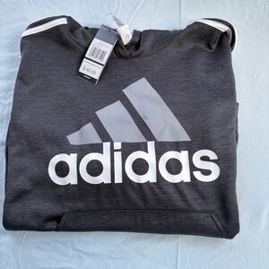 Adidas Gray and White Hoodie with Iconic Logo